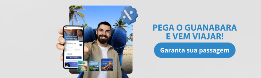 Compra de passagem de ônibus online pelo aplicativo da Guanabara.